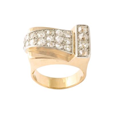 French Retro Diamond 18k Ring