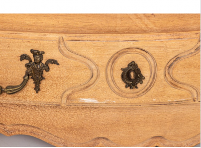 French Rococo Style Bleached Oak Commode