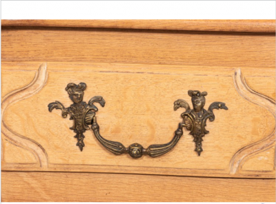 French Rococo Style Bleached Oak Commode