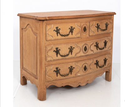 French Rococo Style Bleached Oak Commode