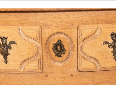 French Rococo Style Bleached Oak Commode