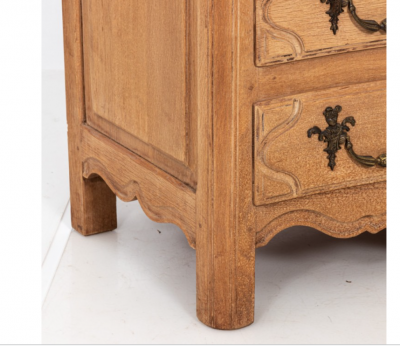 French Rococo Style Bleached Oak Commode