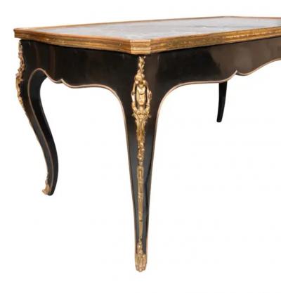 French Rococo Style Ebonized Coffee Table