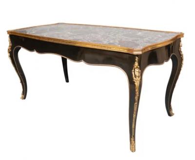French Rococo Style Ebonized Coffee Table