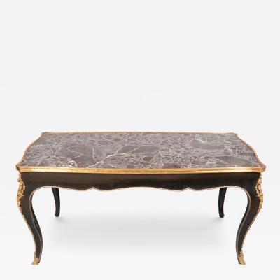 French Rococo Style Ebonized Coffee Table
