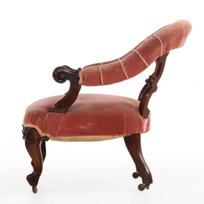 French Rosewood Continuous Arm Chair C 1860 