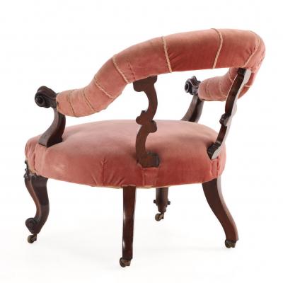 French Rosewood Continuous Arm Chair C 1860 