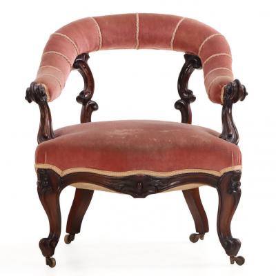 French Rosewood Continuous Arm Chair C 1860 