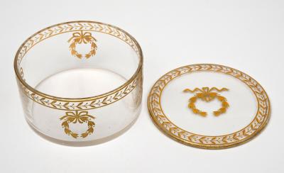 French Round Gilded Glass Box Circa 1880