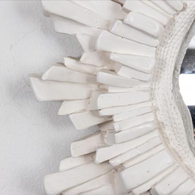 French Round Plaster Starburst Shaped Mirror 21st Century