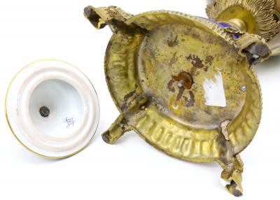 French S vres Porcelain Bronze Mounted Cobalt Raised Gilt Gold Covered Urn
