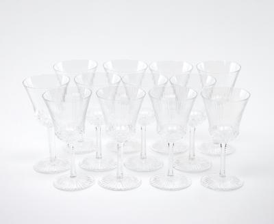 French Saint Louis Crystal Water Wine Glass Service 12 People