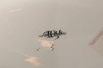 French Sarreguemines Late 19th Century Miniature Sink with Pastoral Scenes