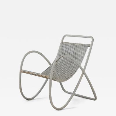 French School Rationalist Curved Iron Amchair