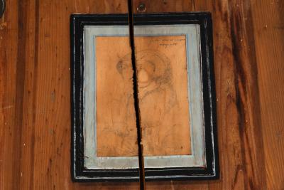 French Scrubbed Pine Decoupage Trompe Loeil Doors