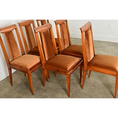 French Set of 6 Mid Century Dining Chairs