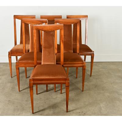 French Set of 6 Mid Century Dining Chairs