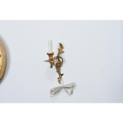French Set of Four Louis XV Style Bronze Wall Sconces