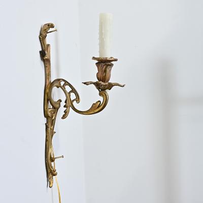 French Set of Four Louis XV Style Bronze Wall Sconces