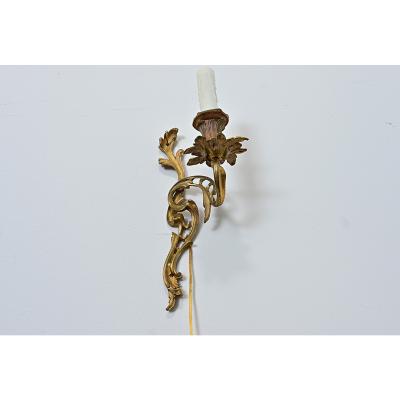 French Set of Four Louis XV Style Bronze Wall Sconces