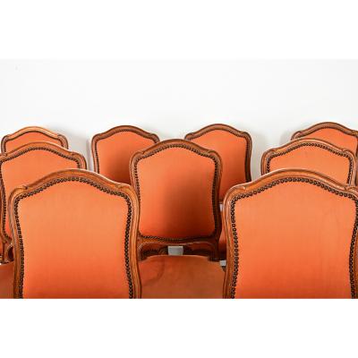 French Set of Nine Louis XV Style Dining Chairs