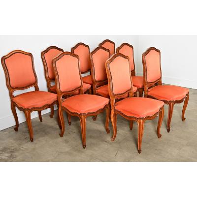 French Set of Nine Louis XV Style Dining Chairs