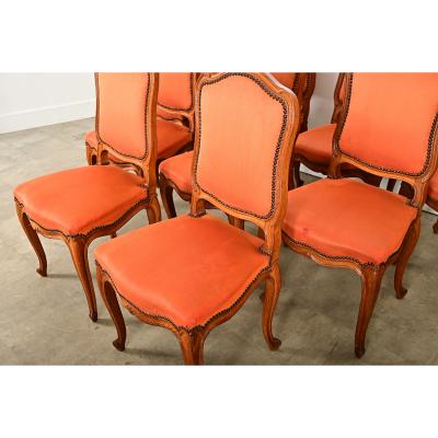 French Set of Nine Louis XV Style Dining Chairs