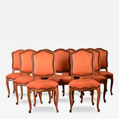 French Set of Nine Louis XV Style Dining Chairs