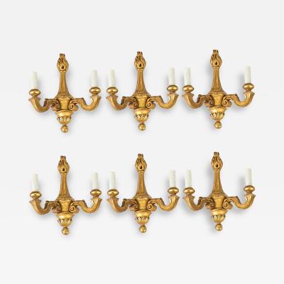 French Set of Six Giltwood Sconces