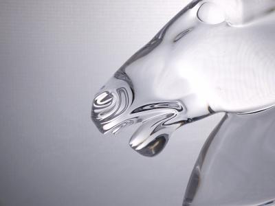 French Sevres Crystal Art Deco Style Tall Horse Head Sculpture