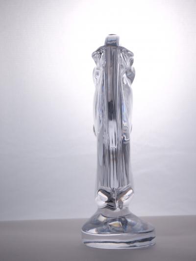 French Sevres Crystal Art Deco Style Tall Horse Head Sculpture