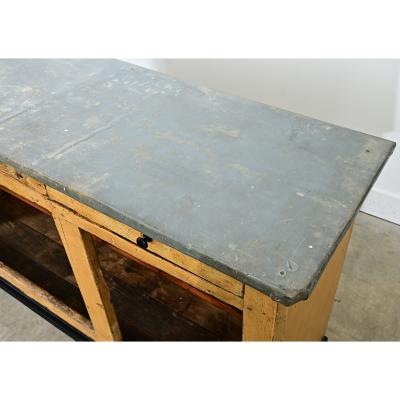 French Shop Counter or Bar with Zinc Top