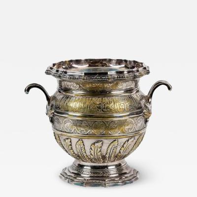 French Silvered Bronze Islamic Wine Cooler Vase circa 1880