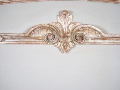 French Silvered Gilt wood Hand Painted Framed Trumeau Wall Mirror