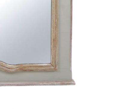 French Silvered Gilt wood Hand Painted Framed Trumeau Wall Mirror