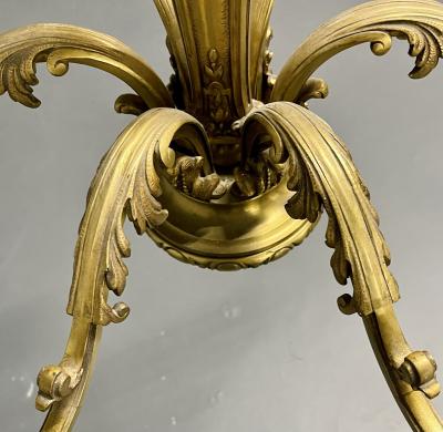 French Solid Bronze Six Light Chandelier Canopy Chain Estate item