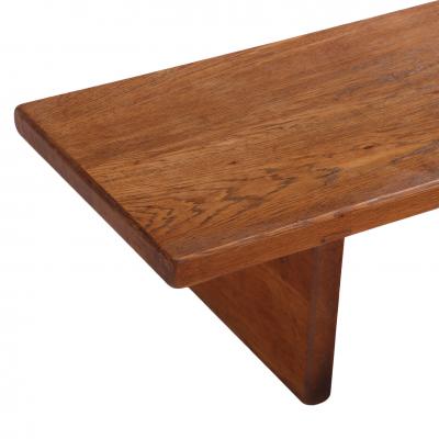 French Solid Oak Bench Low Table C 1970 