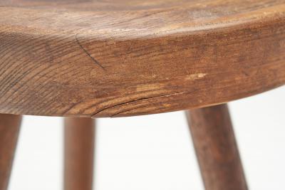 French Solid Wooden Tripod Chair France 1970s