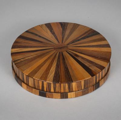 French Specimen Wood Round Box