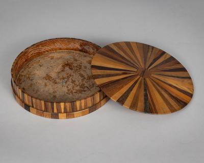 French Specimen Wood Round Box