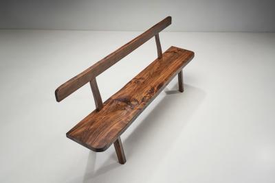 French Stained Wood Aranjou Edition Bench France 1950s