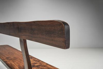French Stained Wood Aranjou Edition Bench France 1950s