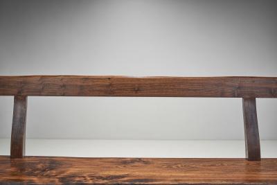 French Stained Wood Aranjou Edition Bench France 1950s