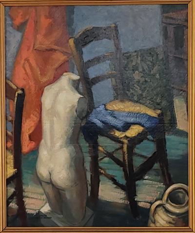 French Still Life Painting Studio Scene circa 1930s