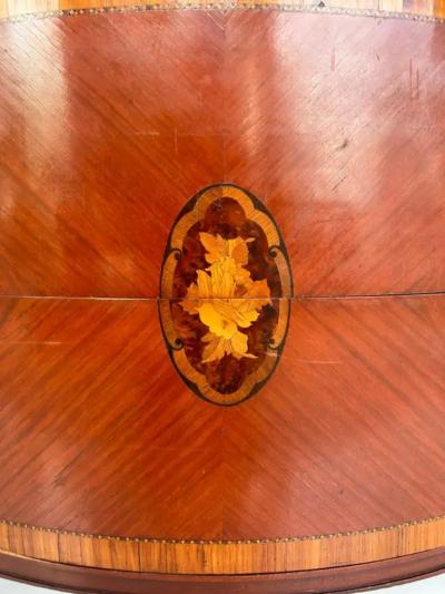 French Style 3 Drawer Chest of Drawers with Marble Top Bronze and Marquetry