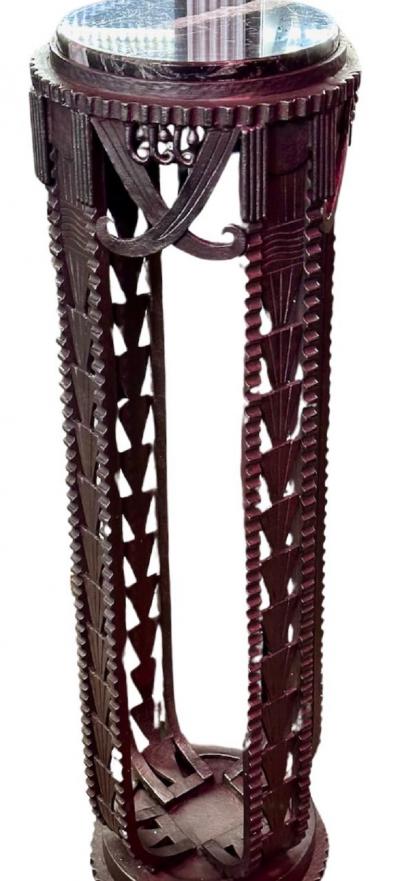 French Style Art Deco Iron and Marble Display Stands