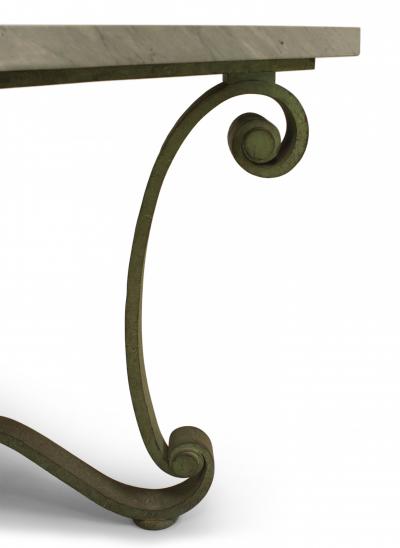 French Subes Iron and Marble Top Center Table