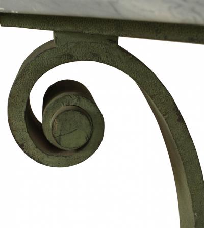 French Subes Iron and Marble Top Center Table