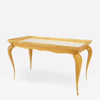 French Sycamore Rectangular Mirror Top Coffee Table