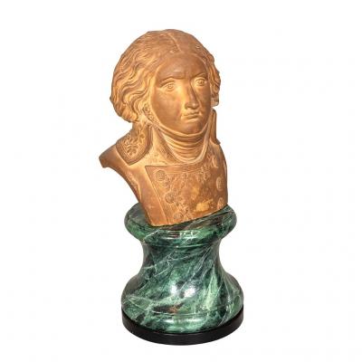 French Terracotta Bust Of An Officer